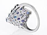 Blue Mahaleo(R) Sapphire Rhodium Over Sterling Silver Ring 2.63ctw