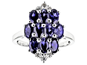 Picture of Purple Iolite Rhodium Over Sterling Silver Ring 2.08ctw