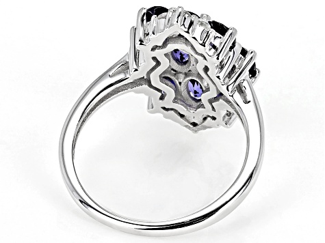 Purple Iolite Rhodium Over Sterling Silver Ring 2.08ctw