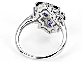 Purple Iolite Rhodium Over Sterling Silver Ring 2.08ctw