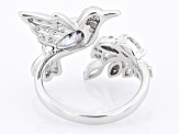 Green Mystic Topaz® Rhodium Over Sterling Silver Bird Ring 1.78ctw