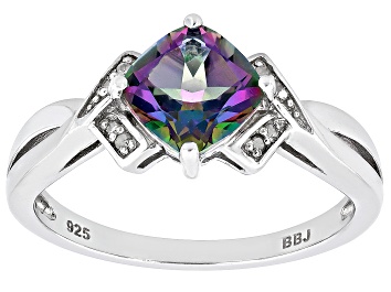 Picture of Mystic® Topaz Rhodium Over Sterling Silver Ring 1.60ctw