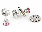 Pink Tourmaline With Multi-Tourmaline Jacket Rhodium Over Sterling Silver Earrings 1.55ctw