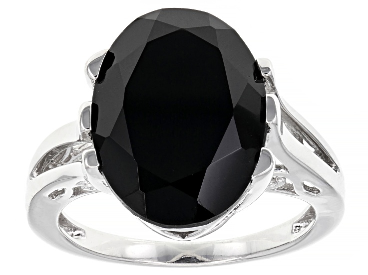 Reversed Tapered Ring With Natural Tanzanite & Black Spinel Diamond  Delicate Casual Silver Ring