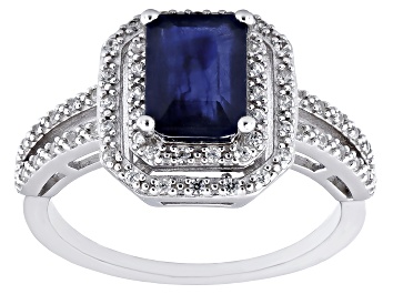 Picture of Blue Mahaleo® Sapphire Rhodium Over Sterling Silver Ring 2.51ctw