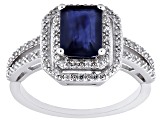 Blue Mahaleo® Sapphire Rhodium Over Sterling Silver Ring 2.51ctw