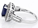 Blue Mahaleo® Sapphire Rhodium Over Sterling Silver Ring 2.51ctw