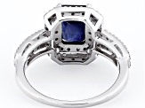 Blue Mahaleo® Sapphire Rhodium Over Sterling Silver Ring 2.51ctw