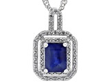 Blue Mahaleo® Sapphire Rhodium Over Sterling Silver Pendant With Chain 2.44ctw