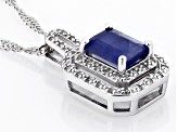 Blue Mahaleo® Sapphire Rhodium Over Sterling Silver Pendan tWith Chain 2.44ctw