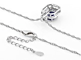 Blue Mahaleo® Sapphire Rhodium Over Sterling Silver Pendant With Chain 2.44ctw