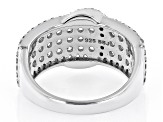 White Zircon Rhodium Over Sterling Silver Buckle Ring 1.93ctw