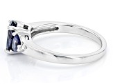 Purple Iolite Rhodium Over Sterling Silver 3-Stone Ring 1.18ctw