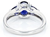 Purple Iolite Rhodium Over Sterling Silver 3-Stone Ring 1.18ctw