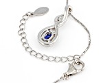Blue Lab Created Sapphire Rhodium Over Sterling Silver Pendant With Chain 0.83ctw
