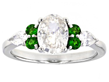 Picture of White Zircon Rhodium Over Sterling Silver Ring 2.22ctw