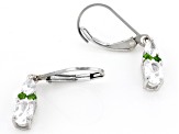 White Zircon Rhodium Over Silver Dangle Earrings 1.75ctw