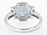 Blue Petalite Rhodium Over Sterling Silver Ring 1.73ctw