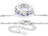 Blue Tanzanite Platinum Over Sterling Silver Circle Of Life Necklace 1.58ctw