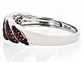 Red Garnet Rhodium Over Sterling Silver Ring 0.21ctw