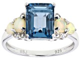 London Blue Topaz Rhodium Over Sterling Silver Ring 2.82ctw