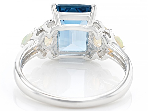 London Blue Topaz Rhodium Over Sterling Silver Ring 2.82ctw