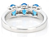 Blue Apatite Rhodium Over Sterling Silver Ring 1.16ctw