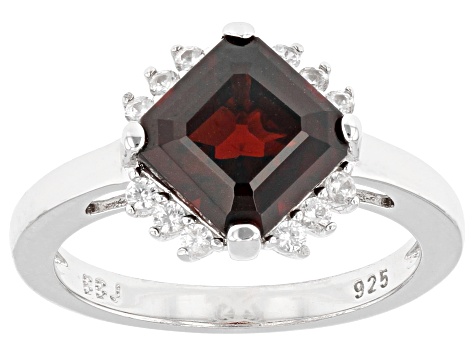Red Garnet Rhodium Over Sterling Silver Ring 2.92ctw