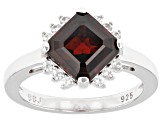 Red Garnet Rhodium Over Sterling Silver Ring 2.92ctw