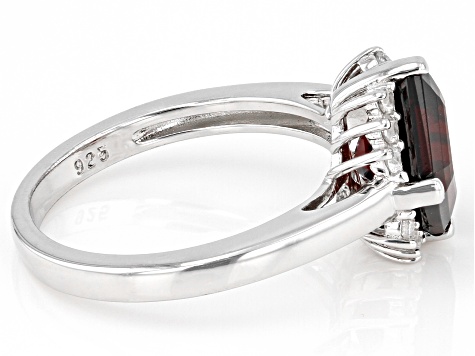 Red Garnet Rhodium Over Sterling Silver Ring 2.92ctw