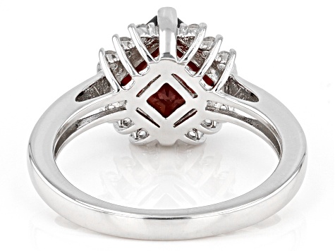Red Garnet Rhodium Over Sterling Silver Ring 2.92ctw
