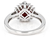 Red Garnet Rhodium Over Sterling Silver Ring 2.92ctw