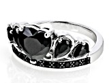 Black Spinel Rhodium Over Sterling Silver Ring 2.74ctw