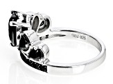 Black Spinel Rhodium Over Sterling Silver Ring 2.74ctw