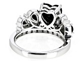 Black Spinel Rhodium Over Sterling Silver Ring 2.74ctw