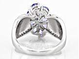Blue Tanzanite Rhodium Over Sterling Silver Ring 1.28ctw