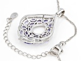 Blue Tanzanite Rhodium Over Sterling Silver Pendant With Chain 2.79ctw