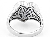 Blue Tanzanite Rhodium Over Sterling Silver Heart Ring 1.53ctw