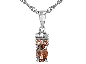 Picture of Brown Andalusite Rhodium Over Silver Pendant With Chain 0.73ctw