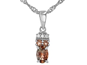 Brown Andalusite Rhodium Over Silver Pendant With Chain 0.73ctw