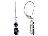 Blue Iolite Rhodium Over Sterling Silver Earrings 0.95ctw