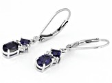 Blue Iolite Rhodium Over Sterling Silver Earrings 0.95ctw