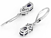 Blue Iolite Rhodium Over Sterling Silver Earrings 0.95ctw