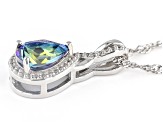 Blue Petalite Rhodium Over Silver Pendant With Chain 1.34ctw