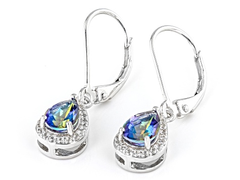 Blue Petalite Rhodium Over Sterling Silver Earrings 1.04ctw