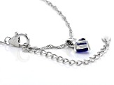 Blue Tanzanite Rhodium Over Silver Pendant With Chain 0.63ctw