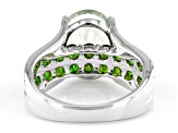 Green Prasiolite Rhodium Over Sterling Silver Ring 4.58ctw