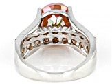 Multicolor Quartz Rhodium Over Sterling Silver Ring 4.78ctw