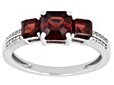 Red Garnet Rhodium Over Sterling Silver Ring 2.16ctw