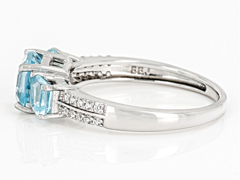 Sky Blue Topaz Rhodium Over Sterling Silver Ring 1.88ctw